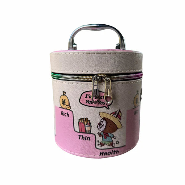 Laboo Bucket Bag/Makeup Case with Mirror and Strap