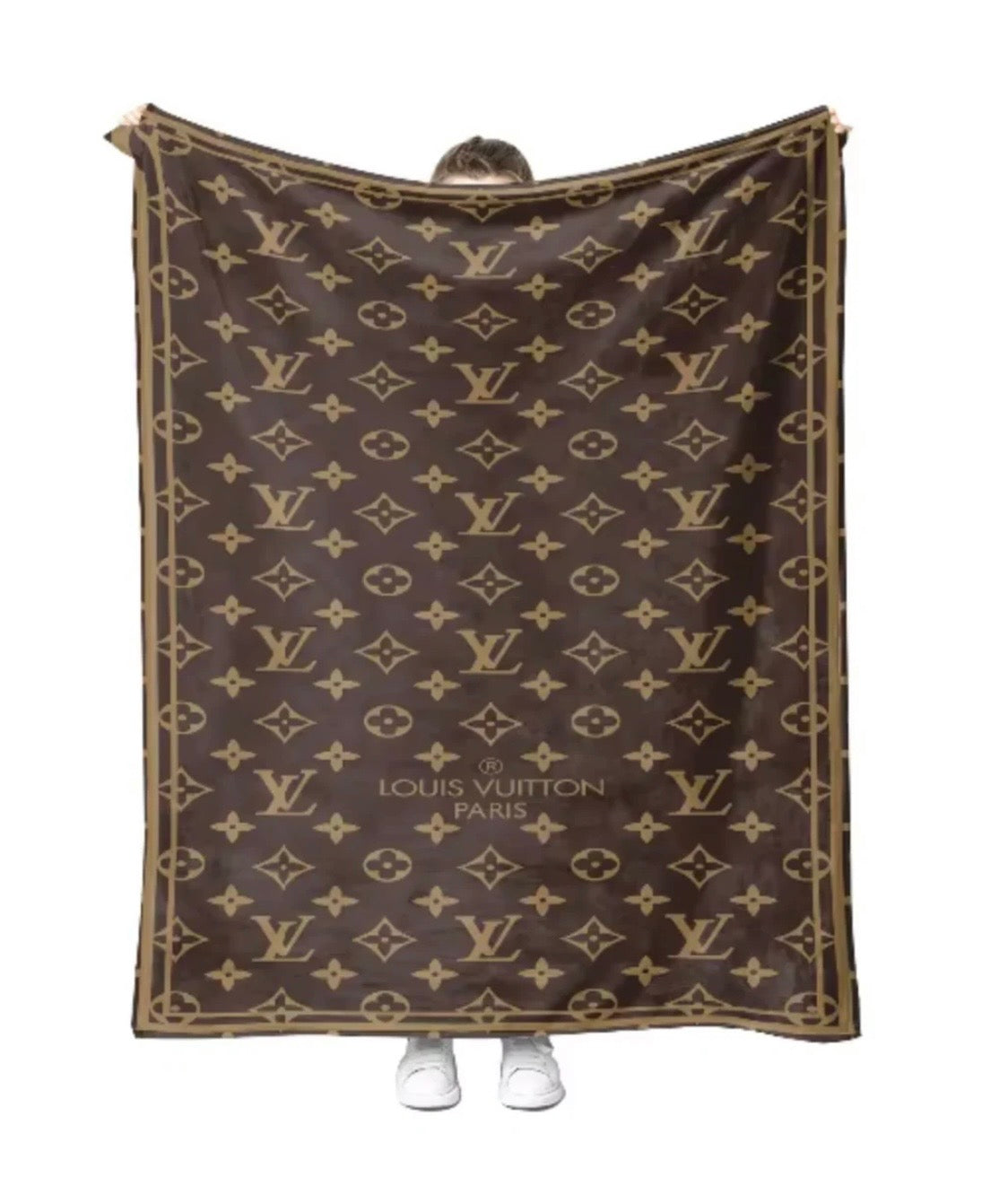 Brown Flower Print Blanket