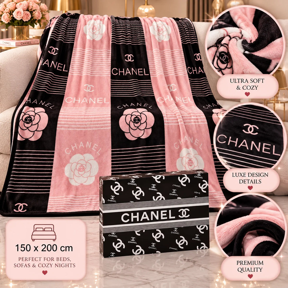 Pink/Black C Blanket