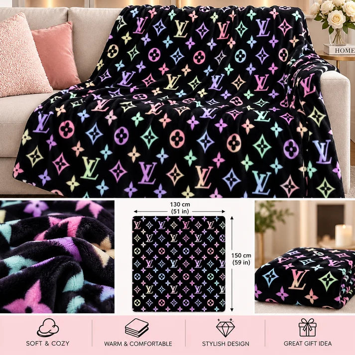 Black Multi L Blanket