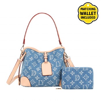 #5193 Denim Handbag w/Wallet