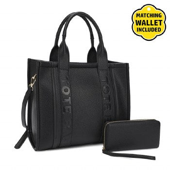 Black Tote Bag 2 In 1