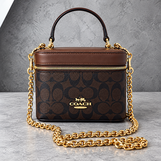 Brown C Cosmetic Bag/Crossbody