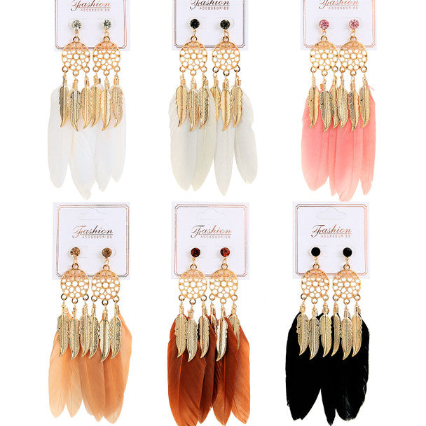 #1457 Dream Catcher Theme Feather Fashion Earring