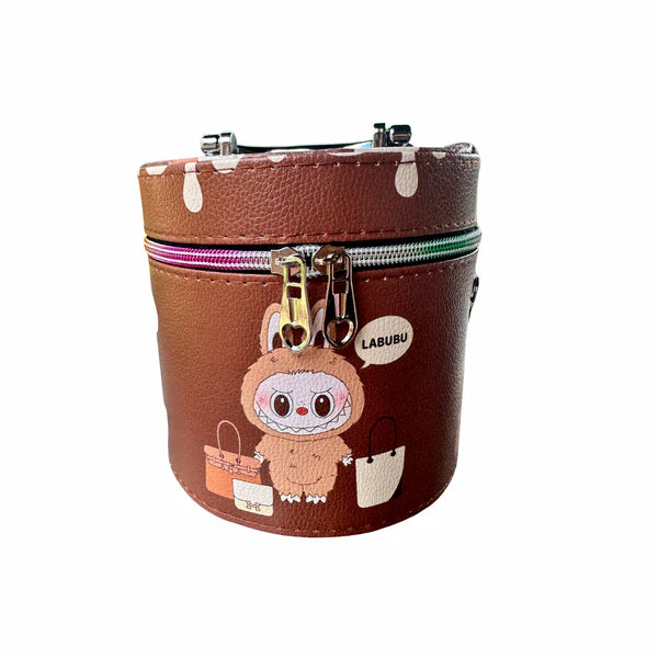 Laboo Bucket Bag/Makeup Case with Mirror and Strap