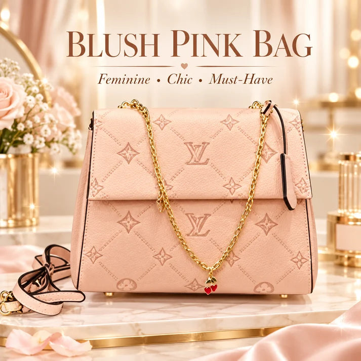 Blush Pink L Embossed Crossbody