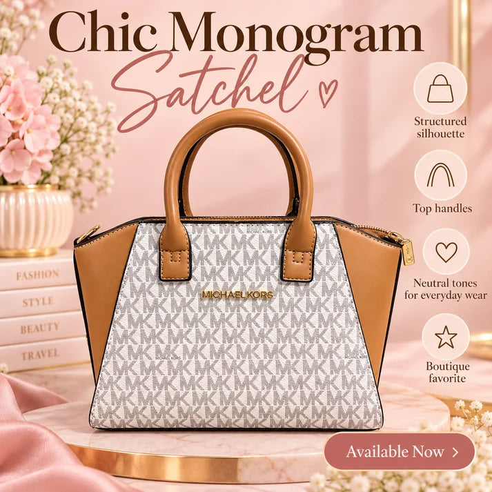 White/Brown M Luxe Bag