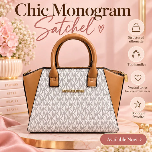 White/Brown M Tote Bag