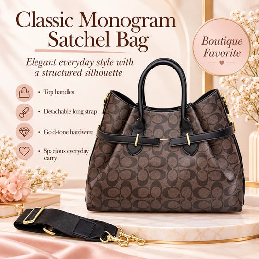 Chocolate Brown C Satchel Bag