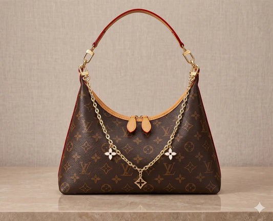 Brown Flower Hobo Style Bag