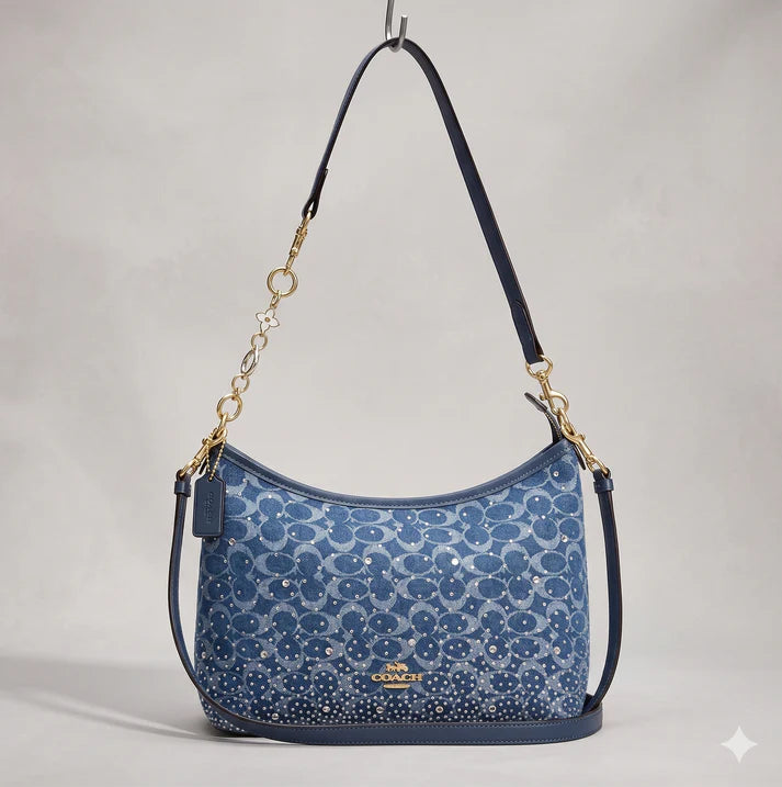 Denim Rhinestone Crossbody