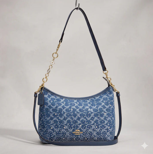 Denim Rhinestone Crossbody