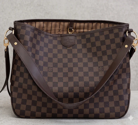 Brown Checkered Tote