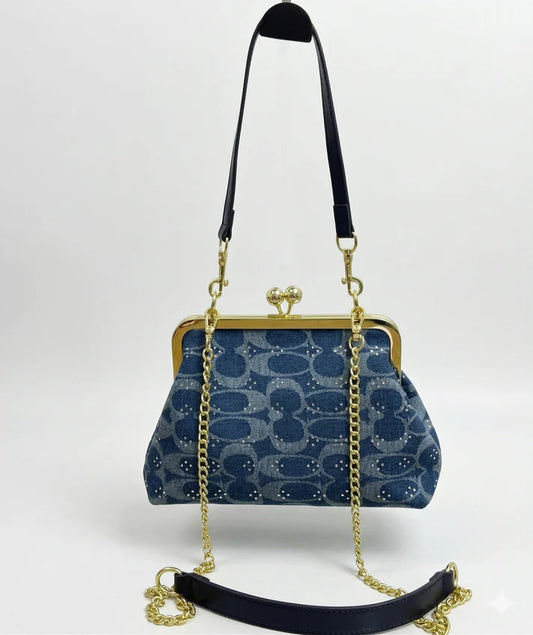 Denim Kiss Luxe Frame Bag