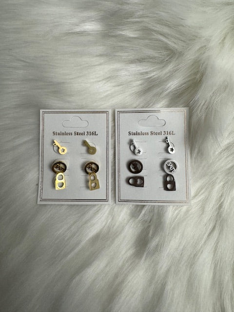 #3026 Love, Key & Lock Earrings