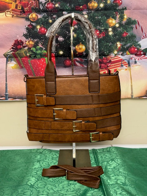 #1543 Brown Buckle Handbag