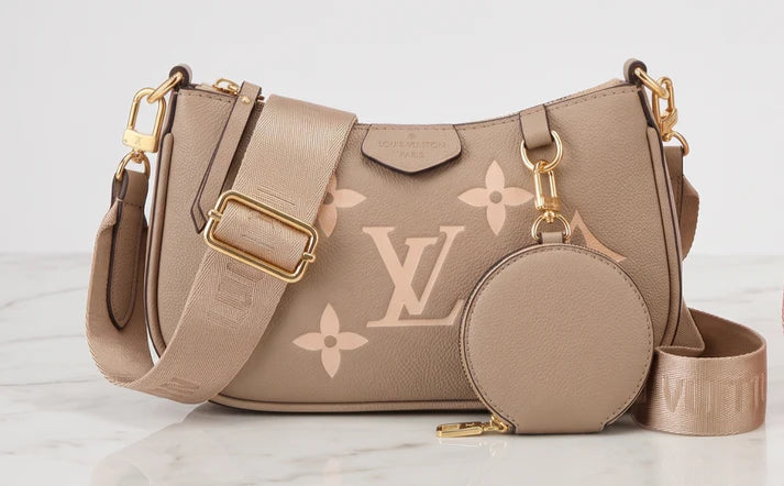 Mini Taupe Flower Crossbody w/Coin Purse