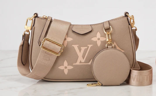 Mini Taupe Flower Crossbody w/Coin Purse