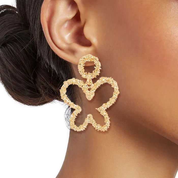 #2818 Gold Heart & Clover/Butterfly Earrings