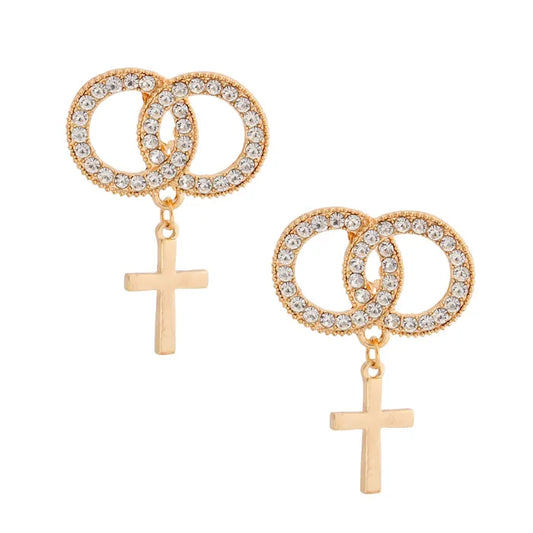 #2659 Gold Or Silver Infinity Cross Studs