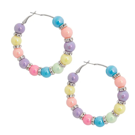 #2672 Iridescent Pearl Hoops