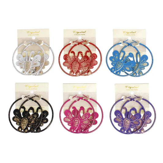 Assorted Colors & Medium Size Butterfly Hoops