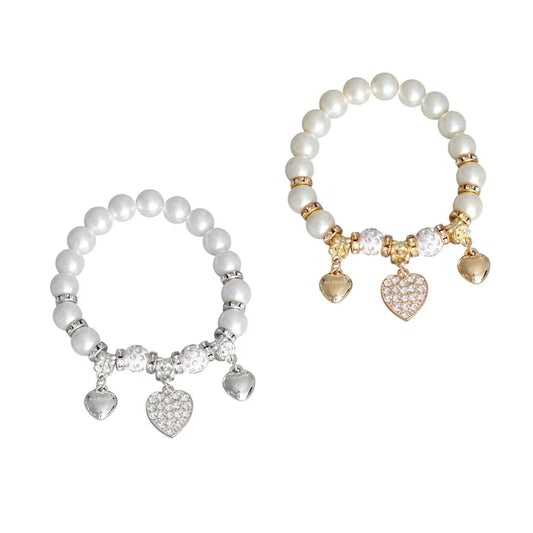 #1322 Pearl Heart Bracelets