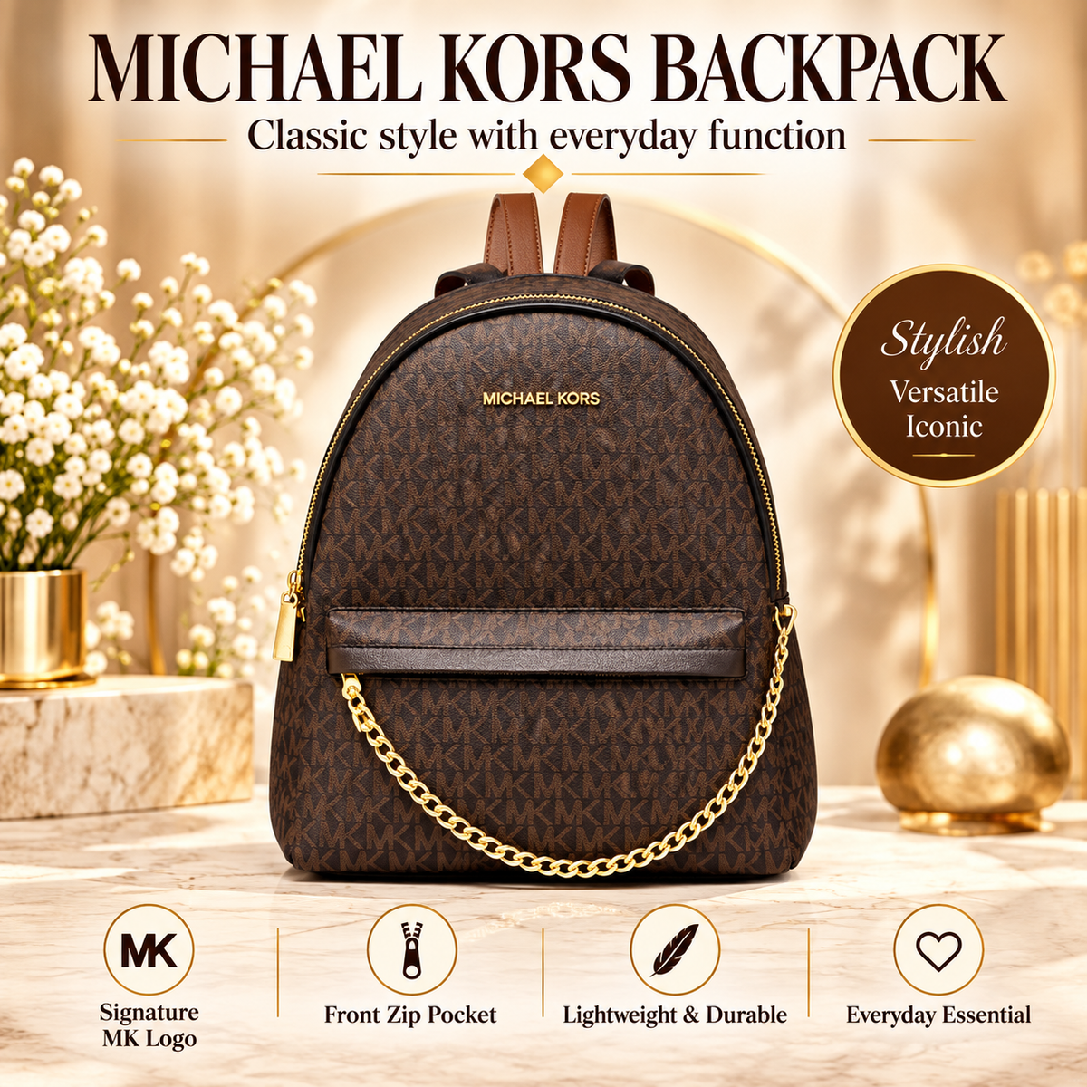 Brown M Backpack